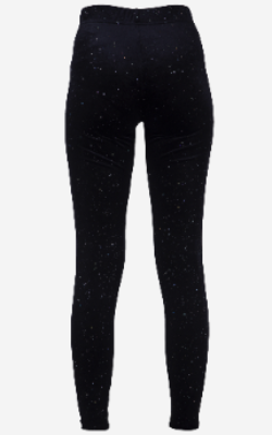 Women Velvet Legging with specular Dots Black S/M