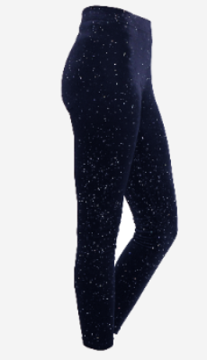 Women Velvet Legging with specular Dots Navy  L/XL