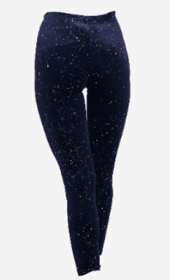 Women Velvet Legging with specular Dots Navy  L/XL
