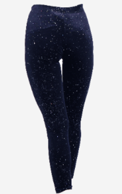 Women Velvet Legging with specular Dots Navy S/M