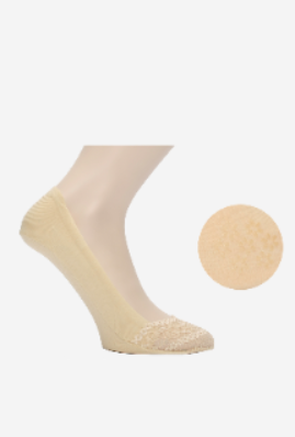 Women"s Patterned Liner Sock Beige Free Size