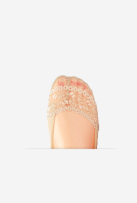 Women"s Patterned Liner Sock Beige Free Size