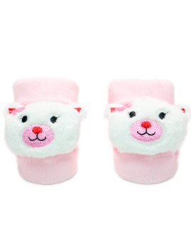 Baby"s Teddy Bear Socks Pink S-0/12M