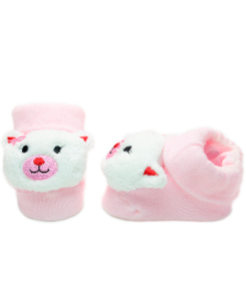 Baby"s Teddy Bear Socks Pink S-0/12M