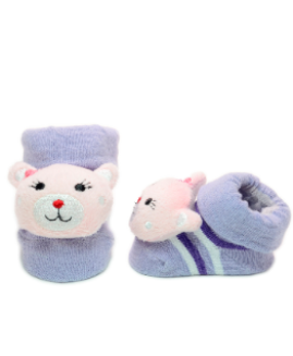 Baby"s Teddy Bear Socks Purple S-0/12 M