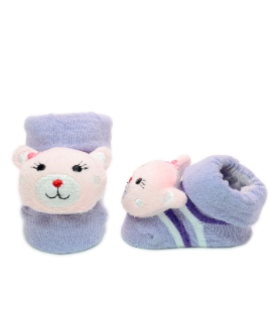 Baby"s Teddy Bear Socks Purple S-12/24 M