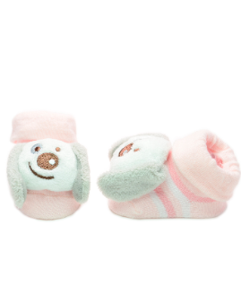 Baby"s Smiley  Dog Socks Pink S-12/24 M