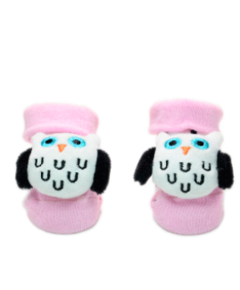 Baby"s Owel Socks White/Pink S-0/12 M