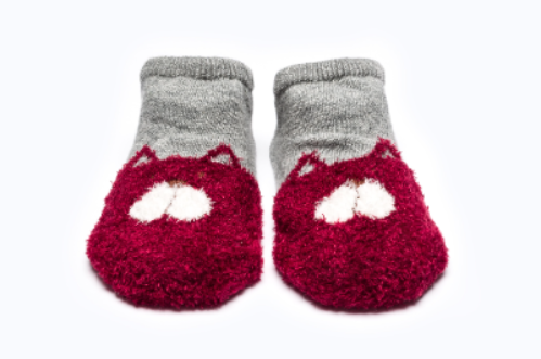 BABY SOCKS BB335 C:RED/GREY S:6-12M