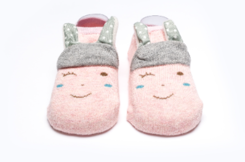 BABY SOCKS BB341 C:GREY/PINK S:6-12M