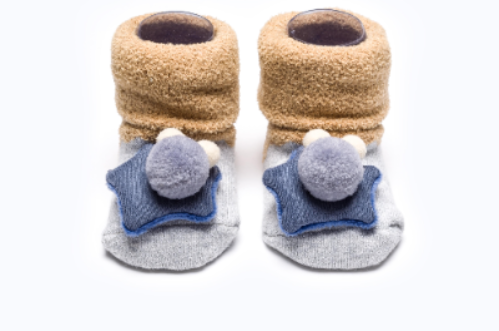 BABY SOCKS BB342 C:GREY/BEIGE S:6-12M