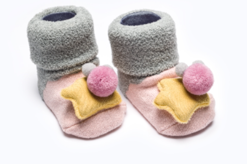 BABY SOCKS BB342 C:PINK/GREY S:6-12M