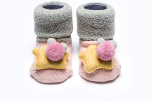 BABY SOCKS BB342 C:PINK/GREY S:6-12M