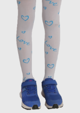 Girl"s Hearts & Love Tight White-Blue 2/4 Y