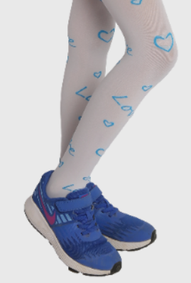 Girl"s Hearts & Love Tight White-Blue 2/4 Y