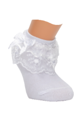 Girl"s Ruffle Socks White 0-12M