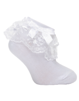 Girl"s Ruffle Socks White 0-12M