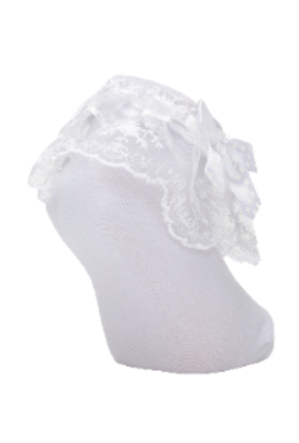 Girl"s Ruffle Socks White 12-24 M