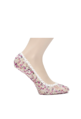 Women"s Patterned Liner Sock Pink Free Size