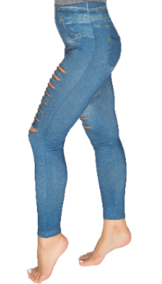 Women"s Shredded Jeggings L.Blue S/M