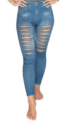 Women"s Shredded Jeggings L.Blue S/M