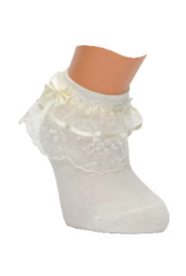 Girl"s Ruffle Socks Cream 2-3 Y Cream