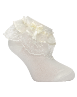 Girl"s Ruffle Socks Cream 2-3 Y Cream