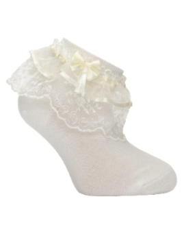 Girl"s Ruffle Socks Cream 4-5 Y Cream