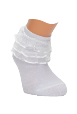 Girl"s Ruffle Socks White 4/5 Y White