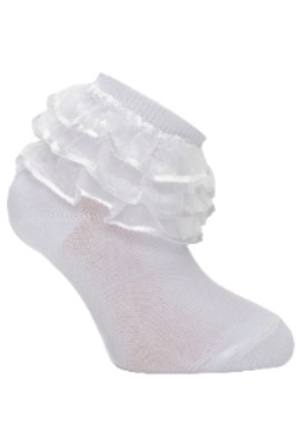 Girl"s Ruffle Socks White 6/7Y White