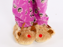 Kids Deer Faces Witner Slipper Beige - SMALL Beige
