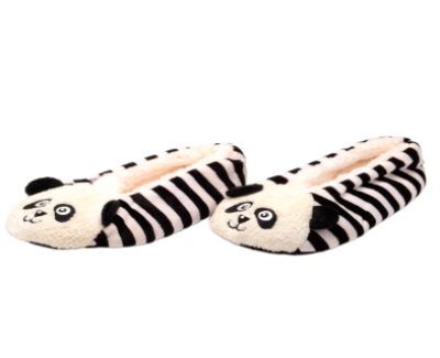 Kids Panda Face Witner Slipper Black-White - LARGE