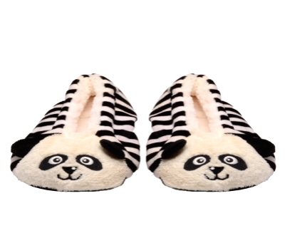 Kids Panda Face Witner Slipper Black-White - LARGE