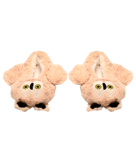 Kids Owl Faces Witner Slipper Beige- MEDIUM