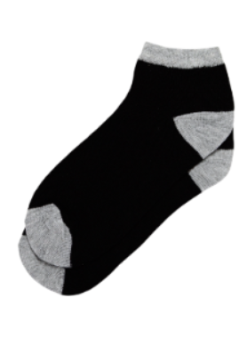 Pack of 3 Girl"s 4508 Short Sock BLACK 6-7 Y