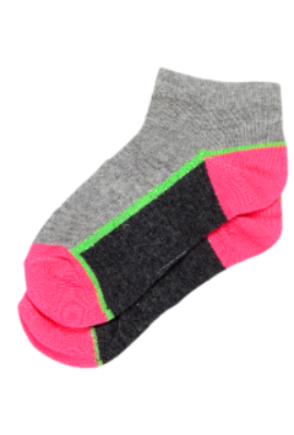 Pack of 3 Girl"s 4511 Short Sock GREY 6-7 Y