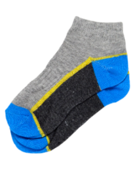 Pack of 3 Girl"s 4511 Short Sock GREY 6-7 Y