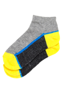 Pack of 3 Girl"s 4511 Short Sock GREY 6-7 Y