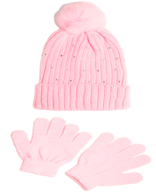 KIDS CAP AND SHOES SETS  KACC224 C:PINK S:O/S Pink