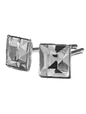 Silver stud earring with zircon stone