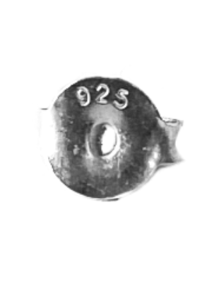 Silver stud earring with zircon stone